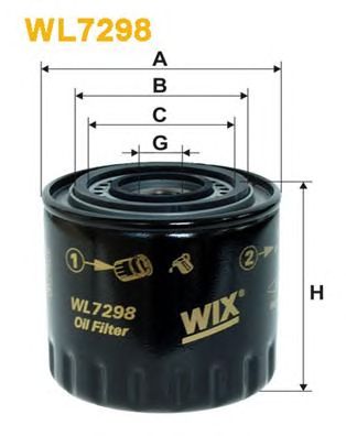 WIX FILTERS wl7298 -  Фильтр масляный двигателя
